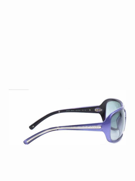 Prada Women's Sunglasses with Purple Plastic Frame and Green Gradient Lens SPR20I 7ZO3M1