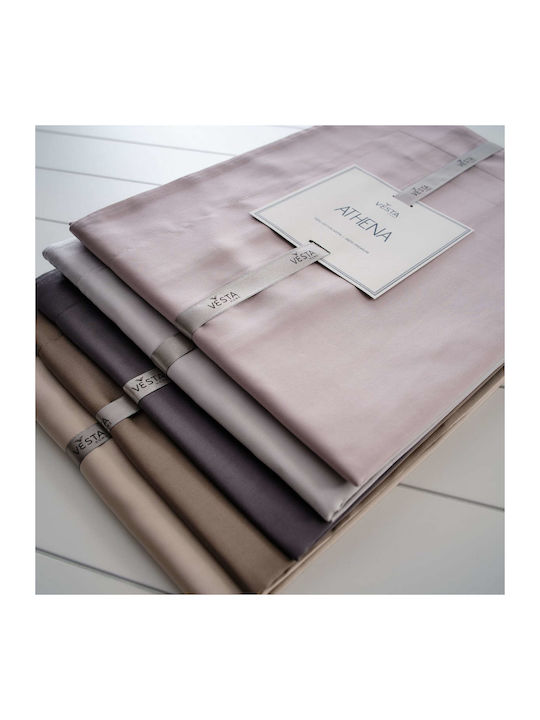 Vesta Home Athena Coverlet Queen Size Cotton Satin Beige 230x270cm