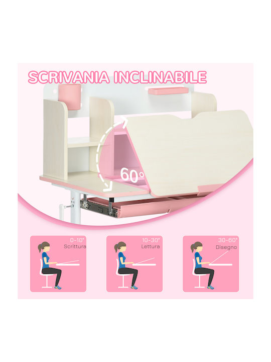 Παιδικό Γραφείο από Μελαμίνη Ροζ 80x52x109cm
