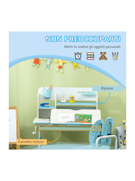 Kinder Schreibtisch Hellblau 80x52x88-109cm