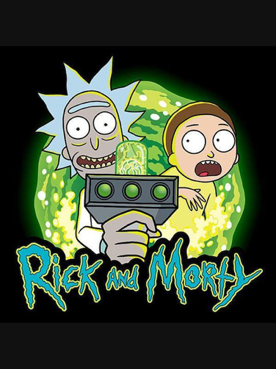 Takeposition T-shirt Rick And Morty Ready escape σε Μαύρο χρώμα