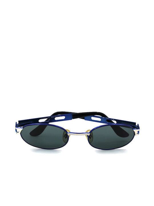 Babylon Sunglasses with Blue Metal Frame and Green Lens B118 C55