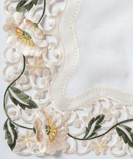 Silk Fashion Καρέ 09003 Κοφτό Μπεζ 135x135εκ.