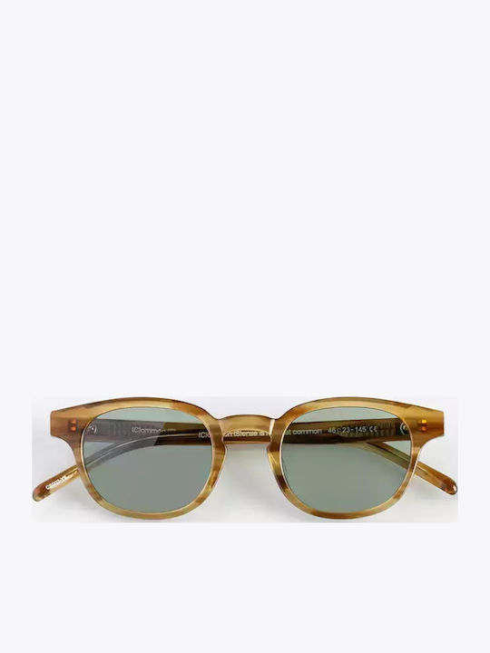 Common Sense Unisex Sunglasses with Yellow Plastic Frame and Green Lens CS003