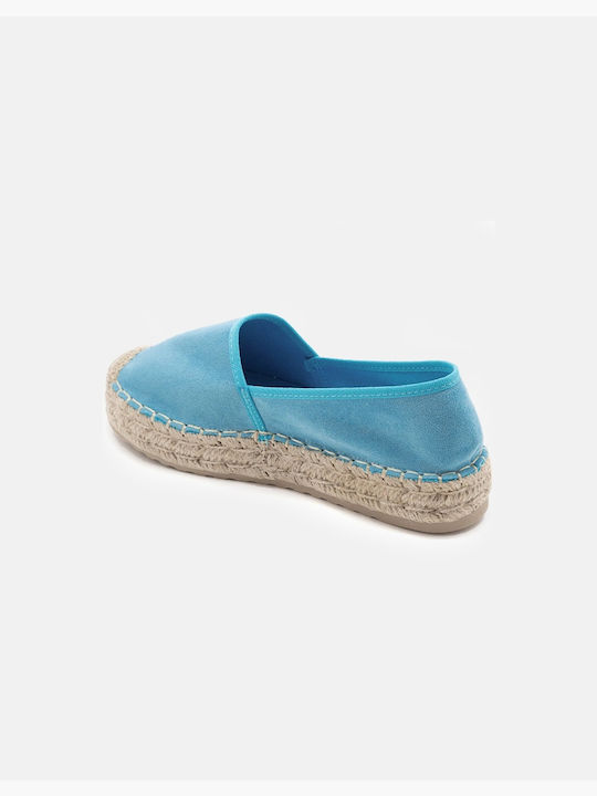 InShoes Women's Suede Espadrilles Light Blue 699S6606