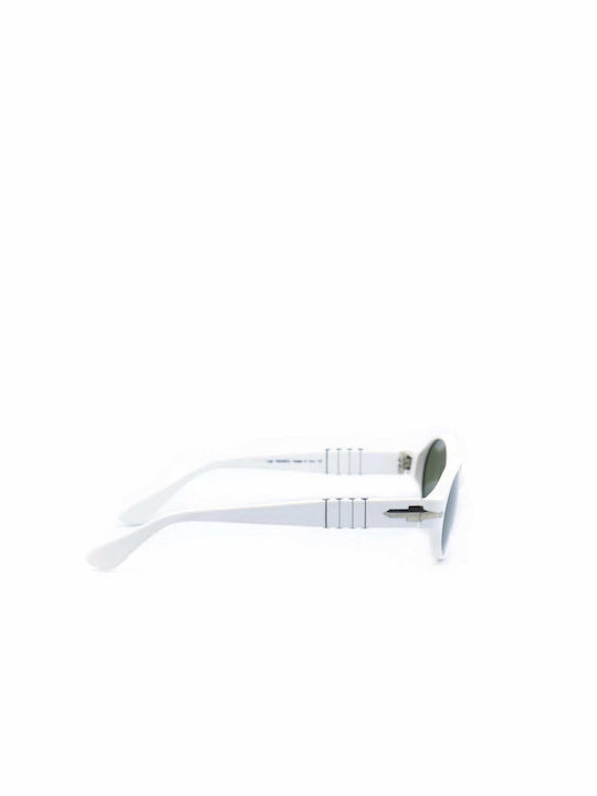 Persol Unisex Γυαλιά Ηλίου με Λευκό Κοκκάλινο Σκελετό και Πράσινο Φακό PO2026S 132/31