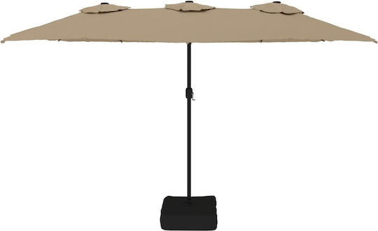 Quadratischer Kunststoff-Garten- und Terrassen-Sonnenschirm Braune 4,49x2,65xH2,45m