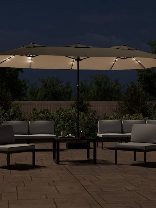 Squared Plastic Brown Parasol 4.49x2.65xH2.45m