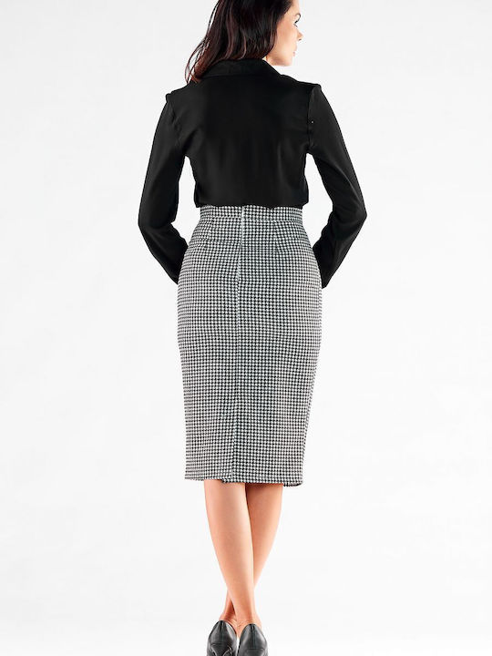 Awama Pencil High Waist Midi Skirt in Gray color