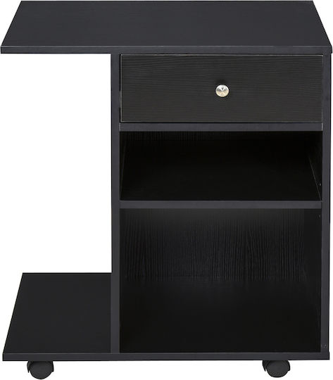 Office Storage Chipboard Drawer with Wheels & 1 Drawers Black L60xW40xH68.5cm