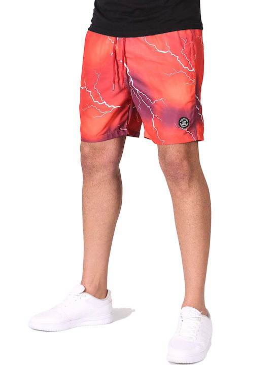 madmext Men's Swimwear Shorts Red with Patterns