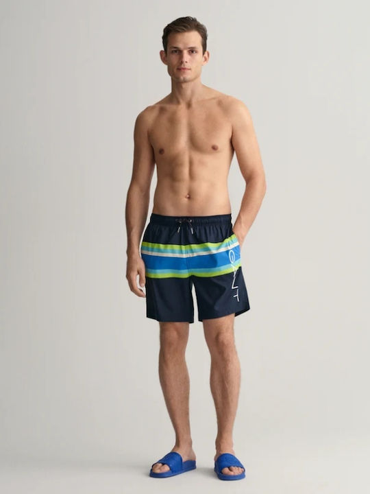 Men's Swimwear Shorts Navy Blue Striped