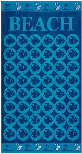 Cokitex Πετσέτα Θαλάσσης Βαμβακερή Γαλάζια 160x86εκ.