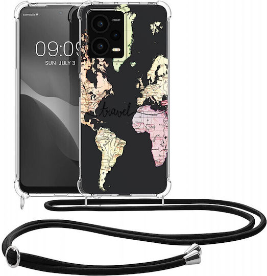 KWmobile Design Travel Back Cover Silicon cu Curea Negru (Redmi Note 12 Pro+)
