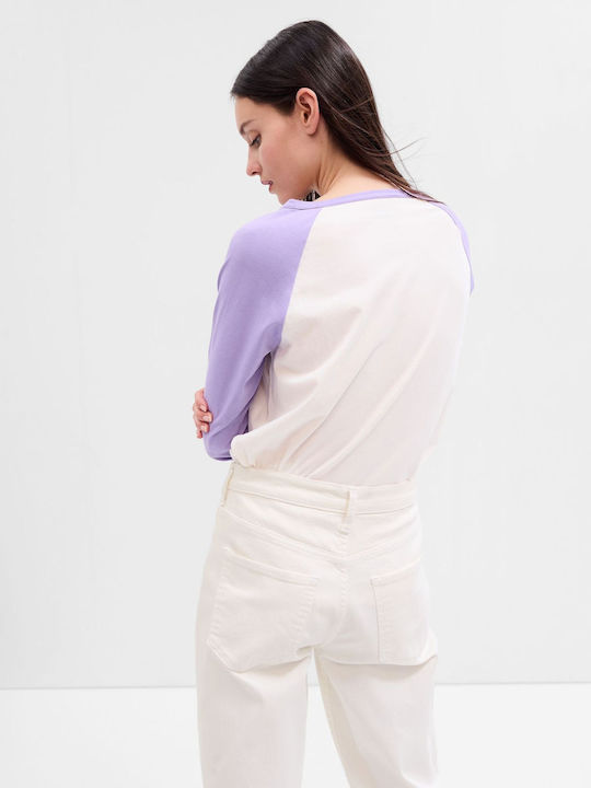 GAP Women's Blouse Long Sleeve Purple