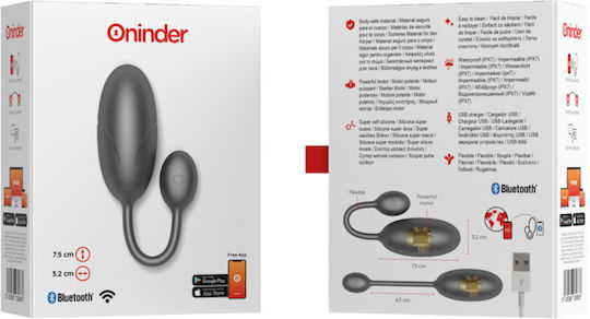 Oninder Mini Δονητής Egg με Απομακρυσμένο Έλεγχο 7.5cm Μαύρος