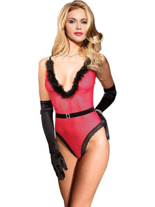 Kinksters Секси Боди Червен
