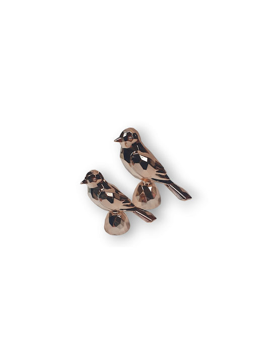 Decorative synthetic birds set 2 pcs- 00001331 - Pink/Gold