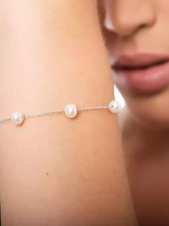 Oxzen Bracelet made of Silver with Pearls