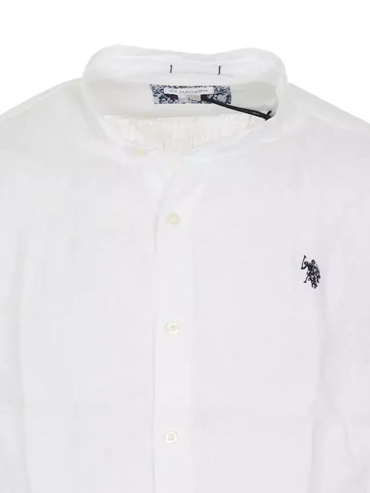 U.S. Polo Assn. Men's Shirt with Long Sleeves Slim Fit White