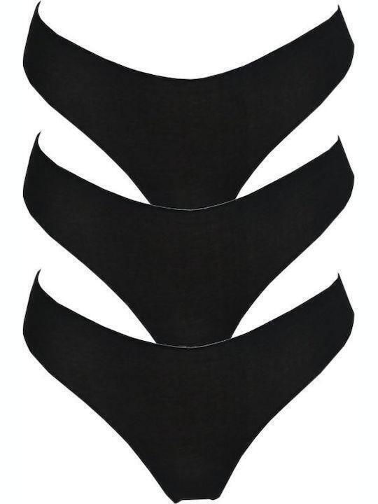 Femei Slip 3Pack fără cusături Negre