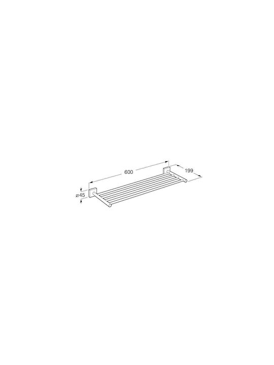 Roca Cubica Badezimmerhaken Wandhalterung mit Schrauben 20x4.5cm Silber