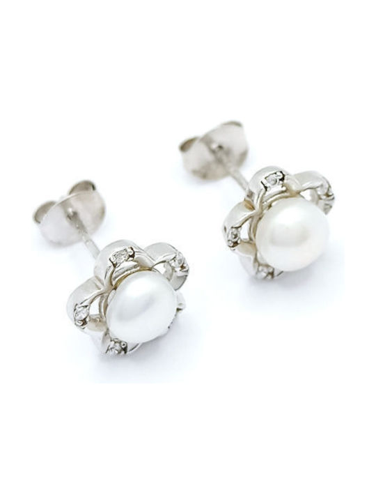 PS Silver Earrings made of Silver with Stones & Pearls