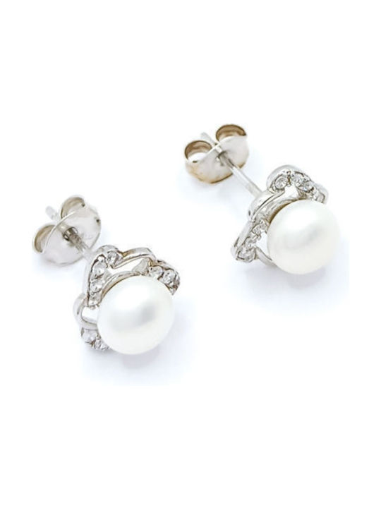 PS Silver Earrings made of Silver with Stones & Pearls