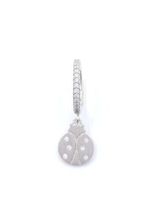 PS Silver Earrings Hoops made of Silver with Stones