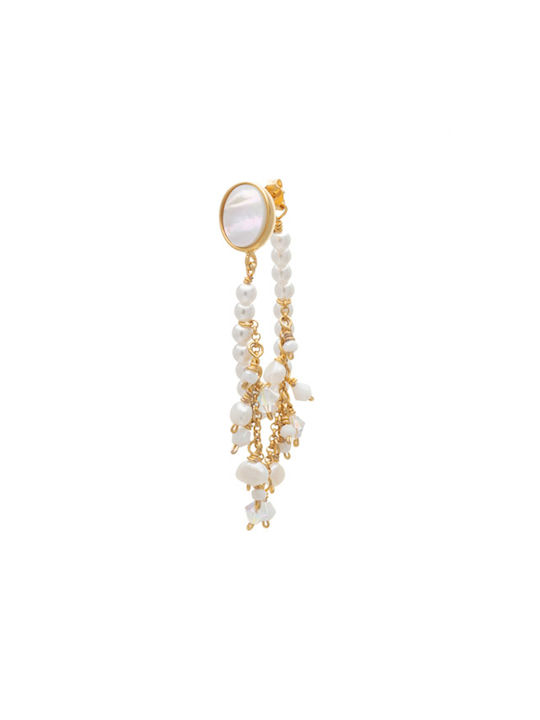 LifeLikes Earrings Dangling Gold Plated with Pearls