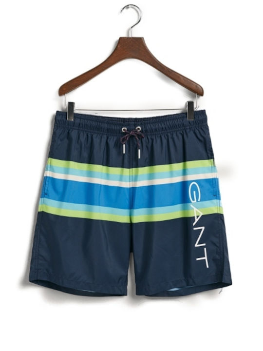 Men's Swimwear Shorts Navy Blue Striped