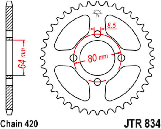 JT Sprockets Rear Sprocket for Yamaha V50