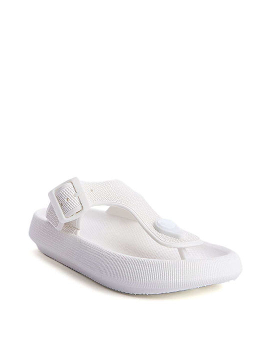 Keep Fred Women's Flat Sandals in White Color