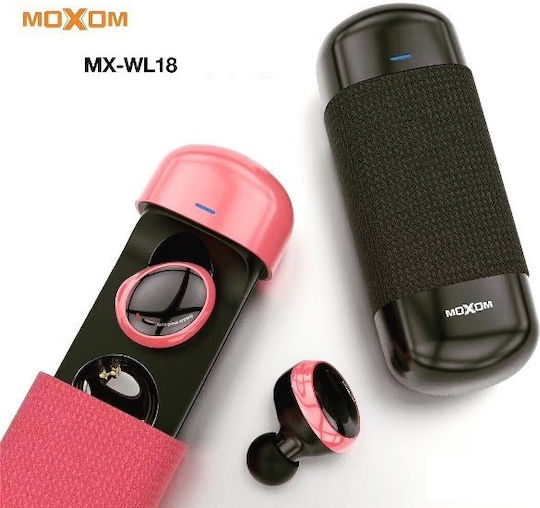 Moxom MX-WL18 In-ear Bluetooth Handsfree Ακουστικά με Θήκη Φόρτισης Μαύρα