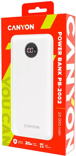 Canyon PB-2002 Solar Power Bank 20000mAh 18W Stromlieferung Weiß