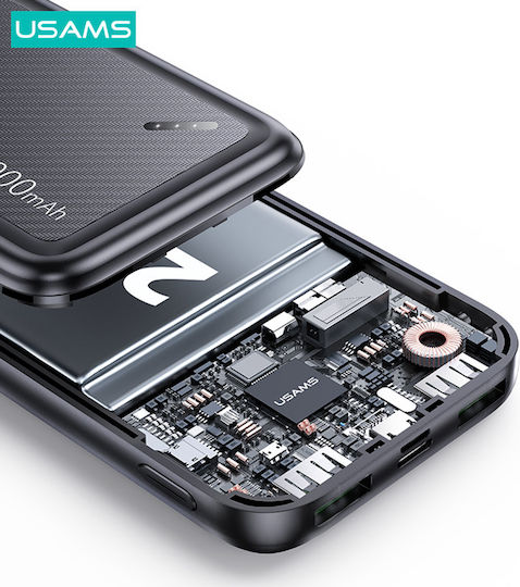 Usams PB60 Power Bank 20000mAh 22.5W with 2 USB-A Ports Power Delivery / Quick Charge 3.0 Black