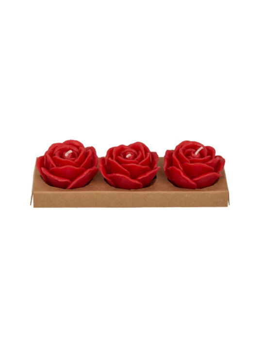 Out of the Blue Decorative Candle Red 3pcs