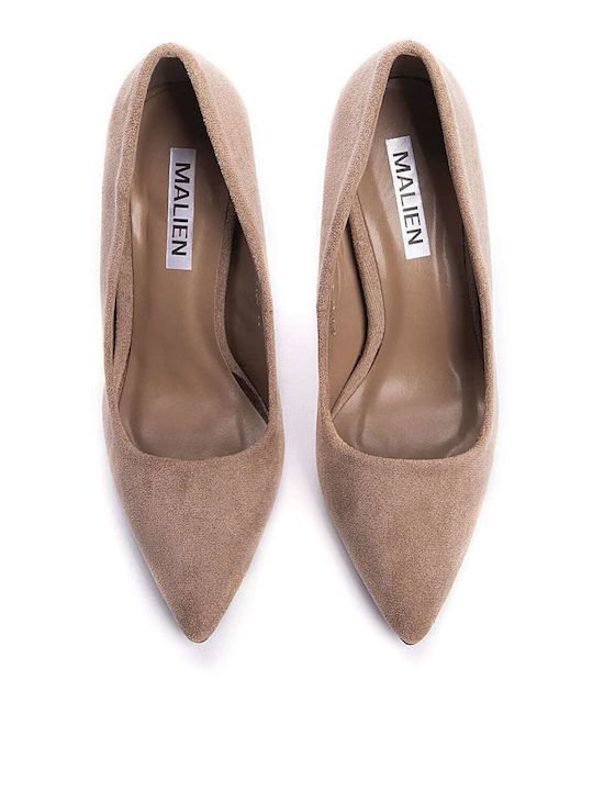 Keep Fred Suede Pointed Toe Stiletto Beige High Heels