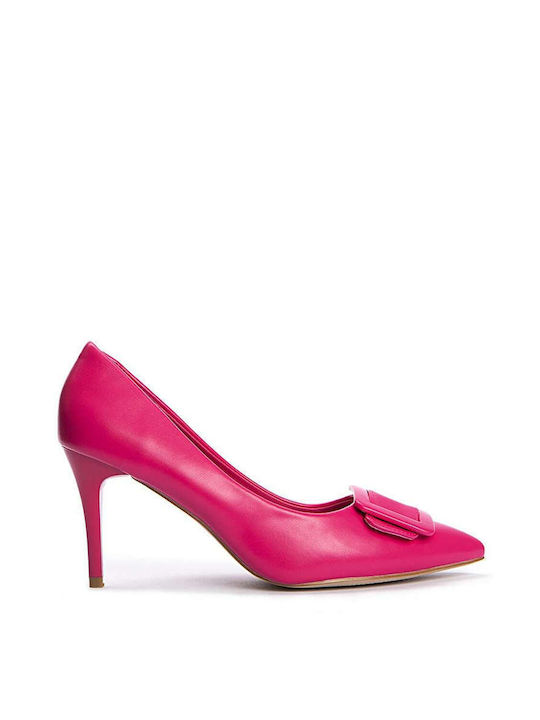 Keep Fred Synthetic Leather Pointed Toe Stiletto Fuchsia High Heels