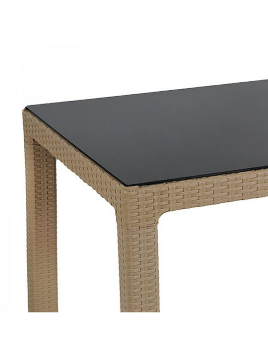 Explore Outdoor Dinner Polypropylene Table Natural 90x90x73.5cm