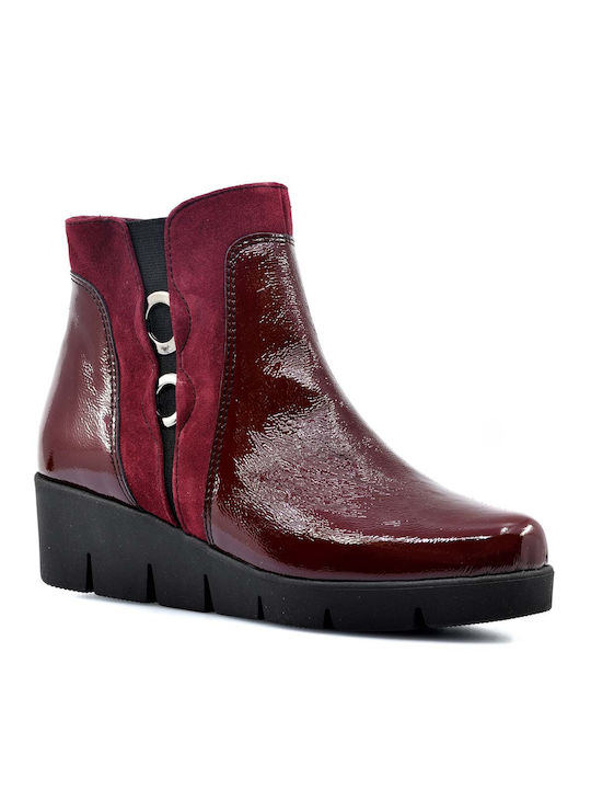 Softies Leather Women's Ankle Boots Burgundy