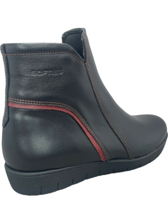 Ghete Dama De Piele Ankle Boots Negru