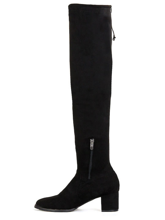 Silia D Suede Women's Boots Over the Knee Black