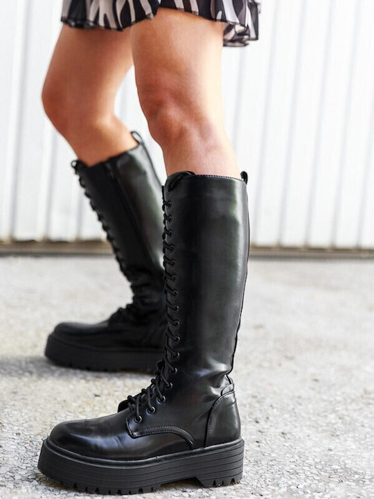 Women's Boots with Laces Black