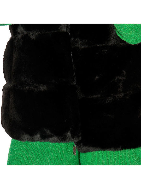 Women's Sleeveless Short Fur Black