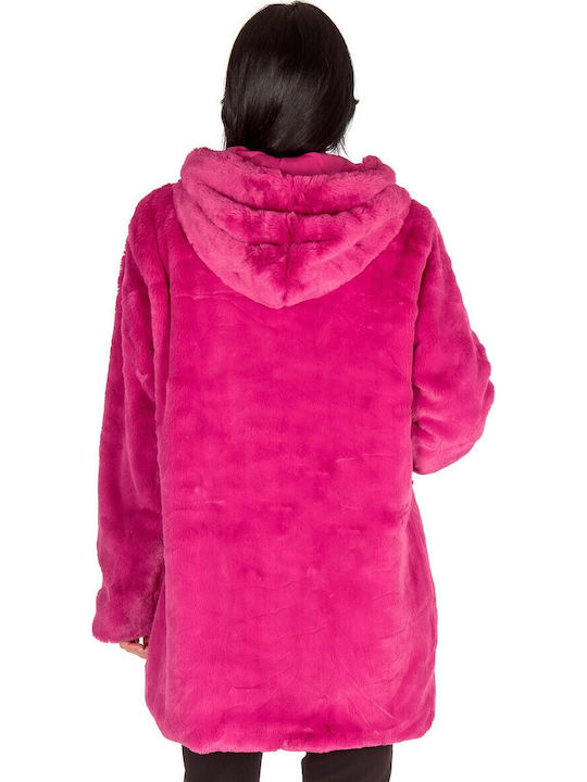 Women's Short Fur Fuchsia