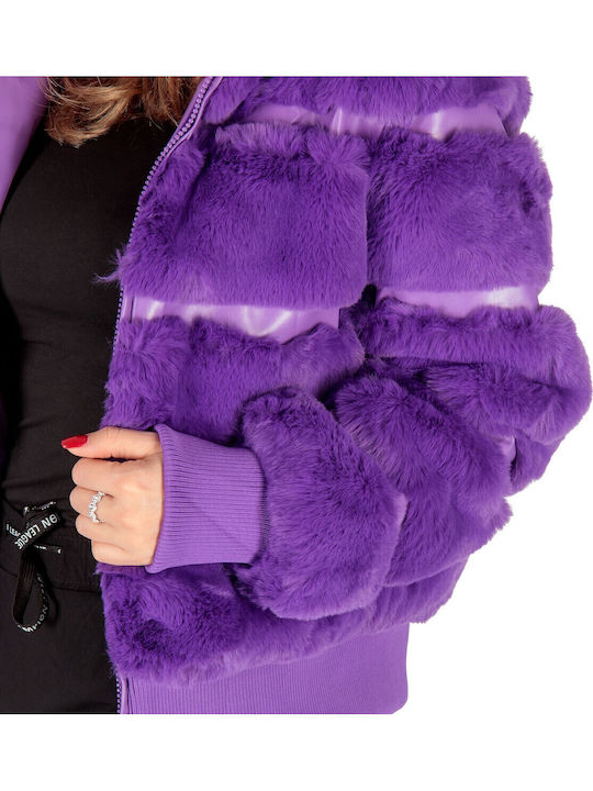 Women's Short Fur Purple