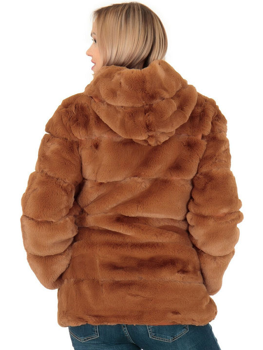 Women's Short Fur Tabac Brown