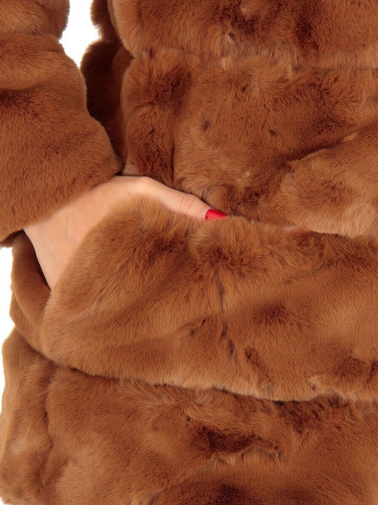 Women's Short Fur Tabac Brown