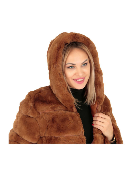 Women's Short Fur Tabac Brown